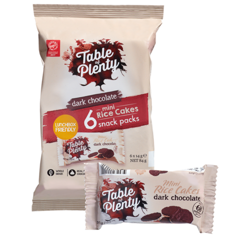 Table of Plenty Mini Rice Snack Pk Dark Choc 84g
